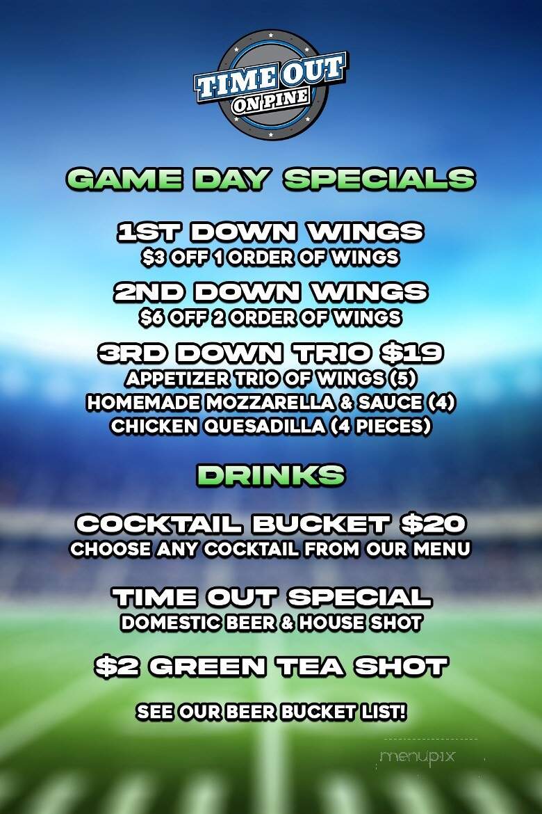 Time Out On Pine - Huntingdon Valley, PA menu_pic