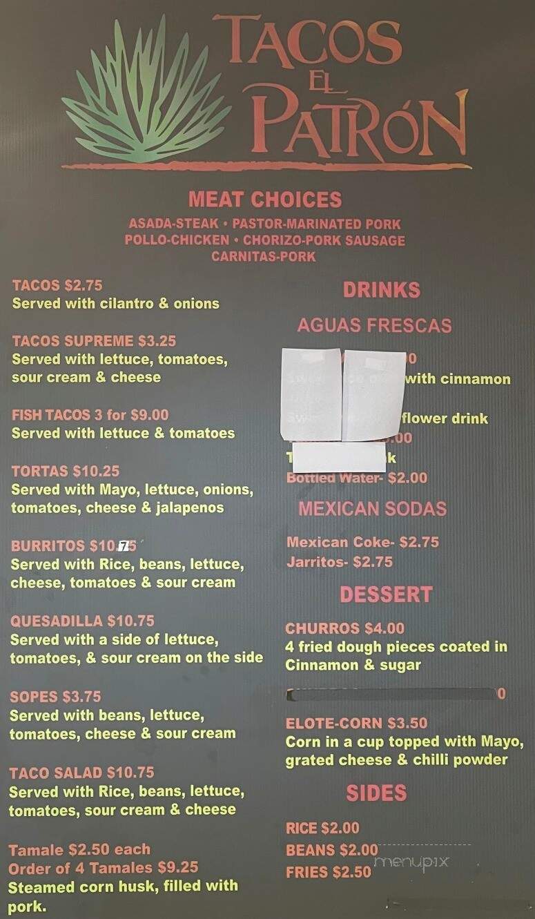 Tacos El Patron Taqueria at the Krate - Wesley Chapel, FL menu_pic