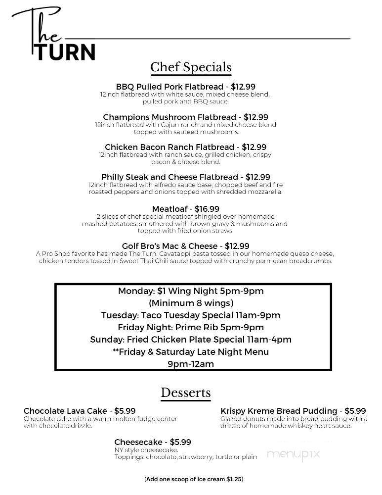 The Turn - Marion, IL menu_pic