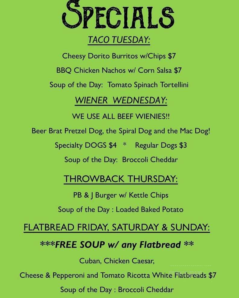The Brindle Barn - Celoron, NY menu_pic