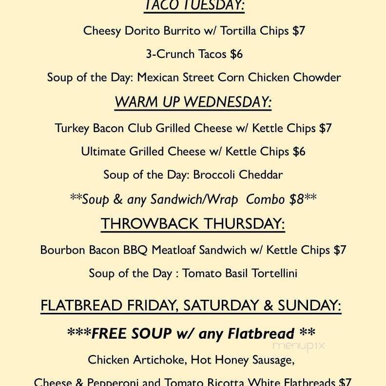 The Brindle Barn - Celoron, NY menu_pic