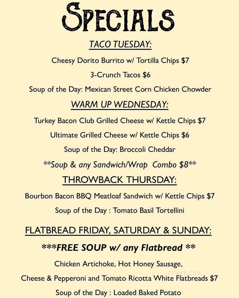 The Brindle Barn - Celoron, NY menu_pic