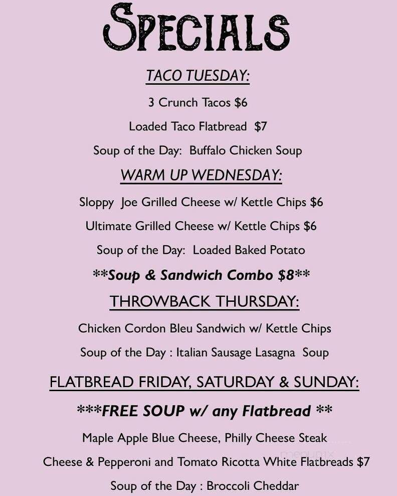 The Brindle Barn - Celoron, NY menu_pic