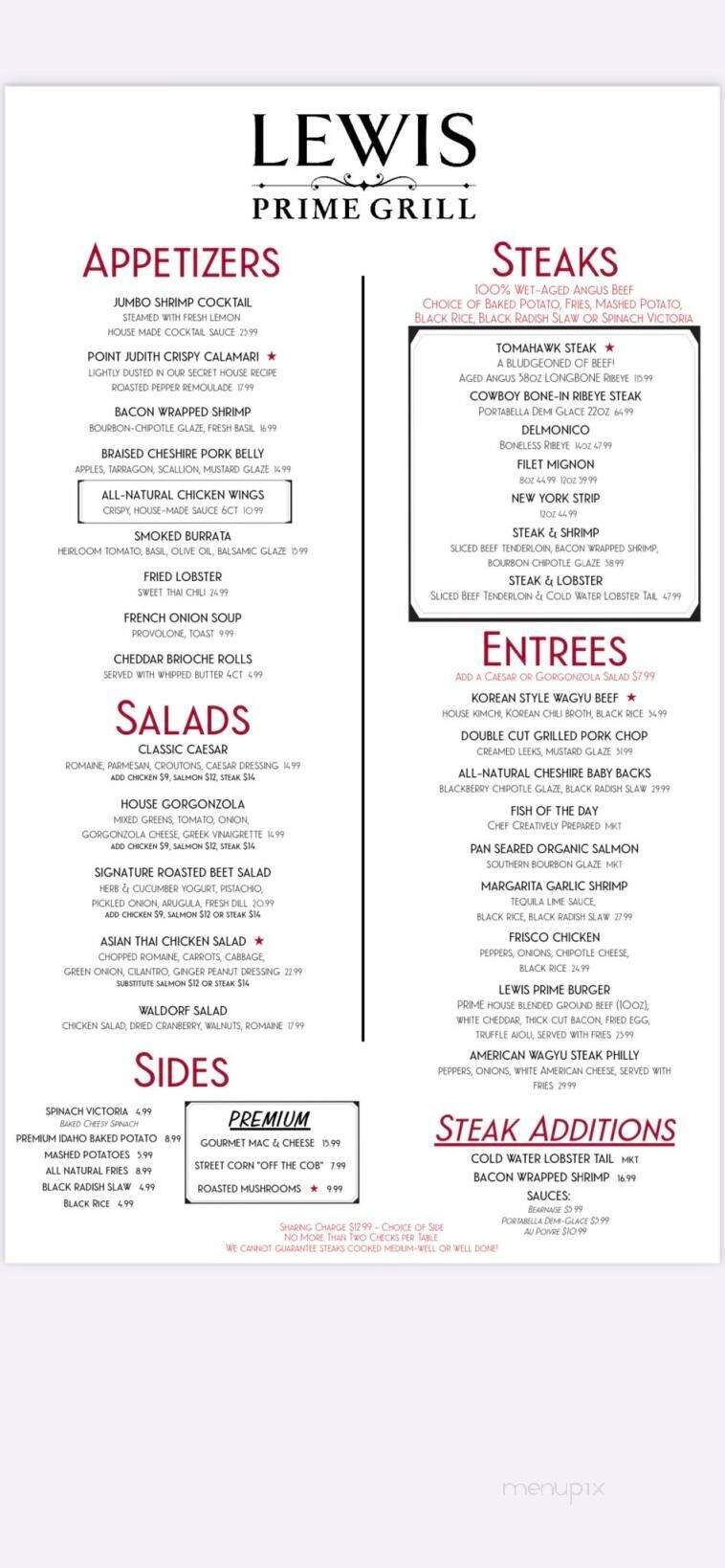 Lewis Prime Grill - Loxahatchee, FL menu_pic