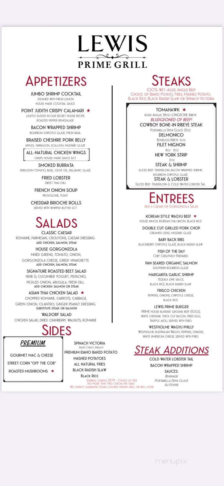 Lewis Prime Grill - Loxahatchee, FL menu_pic