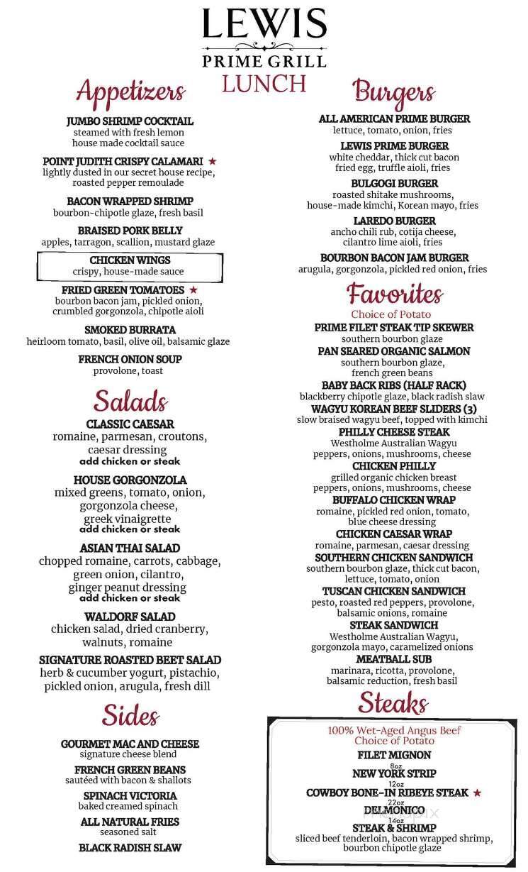 Lewis Prime Grill - Loxahatchee, FL menu_pic