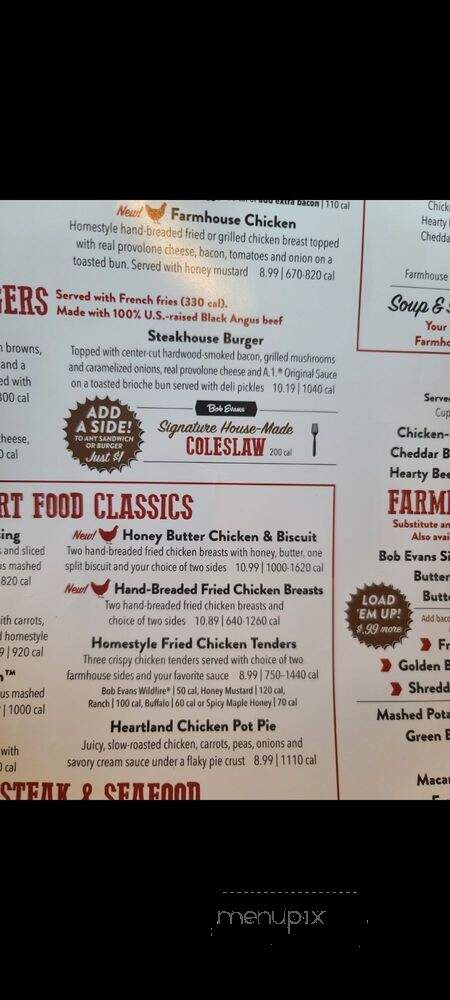 Bob Evans Restaurant - Aurora, IN menu_pic