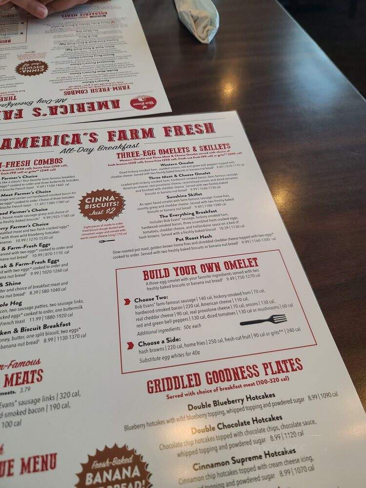 Bob Evans Restaurant - Aurora, IN menu_pic