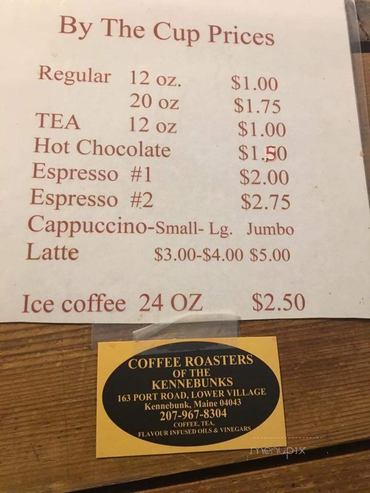 Coffee Roasters of The Kennebunks - Kennebunk, ME menu_pic