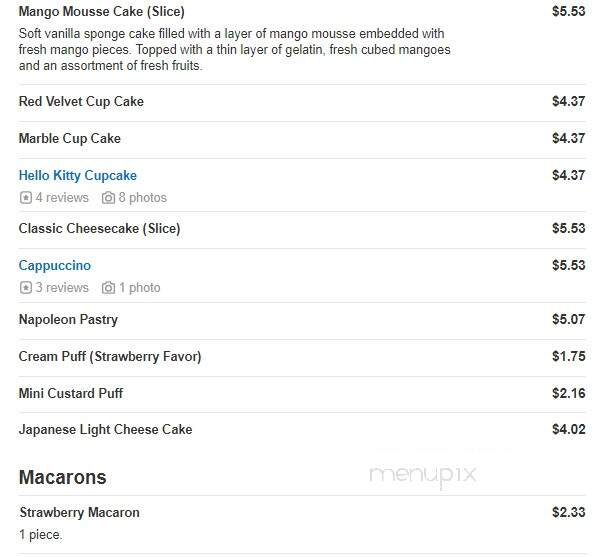 Diamond Bakery - Monterey Park, CA menu_pic