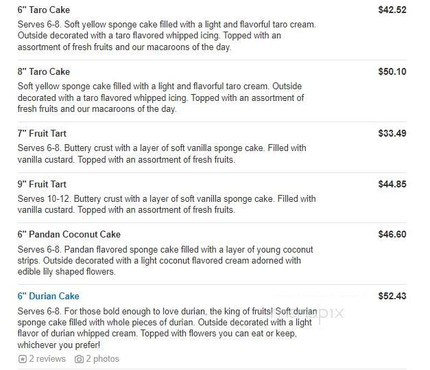Diamond Bakery - Monterey Park, CA menu_pic