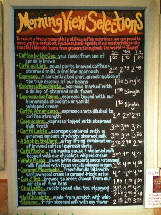Morning View Coffee House & Roastery - Nags Head, NC menu_pic