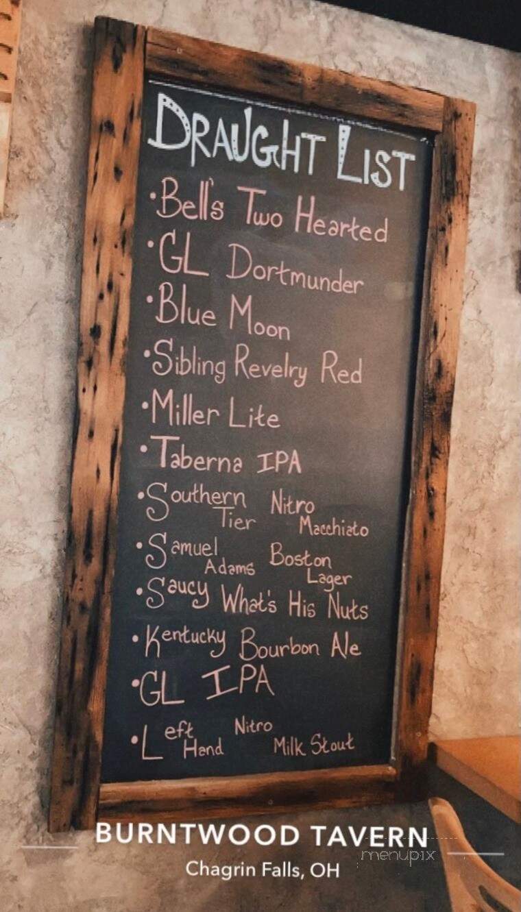 Burntwood Tavern - Chagrin Falls, OH menu_pic
