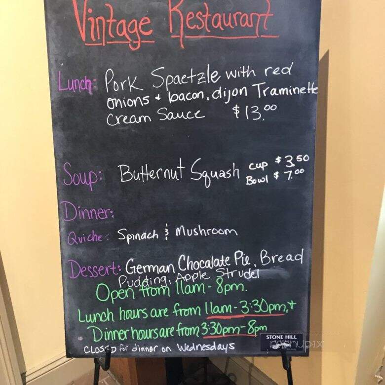 Stone Hill Winery - Hermann, MO menu_pic