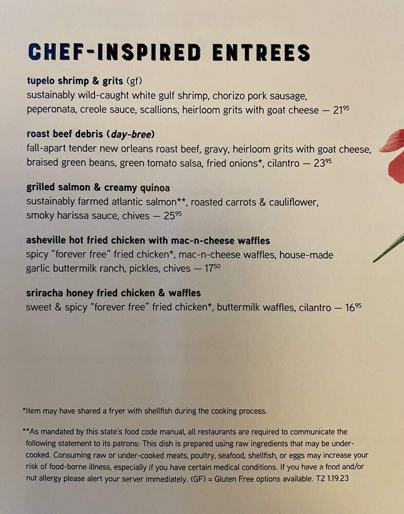 Tupelo Honey Cafe - Knoxville, TN menu_pic