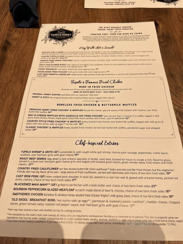 Tupelo Honey Cafe - Knoxville, TN menu_pic