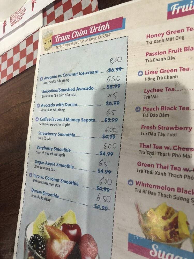Tram Chim - Garden Grove, CA menu_pic