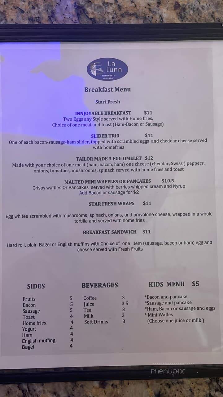 La Luna Ristorante - New London, CT menu_pic