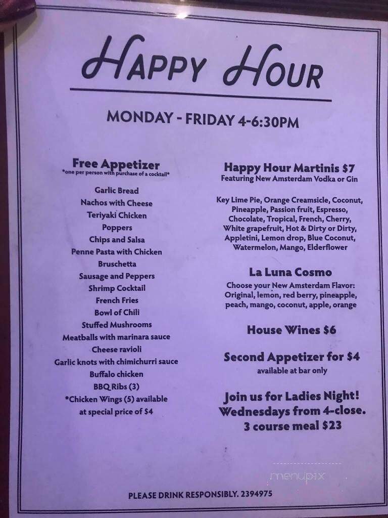 La Luna Ristorante - New London, CT menu_pic