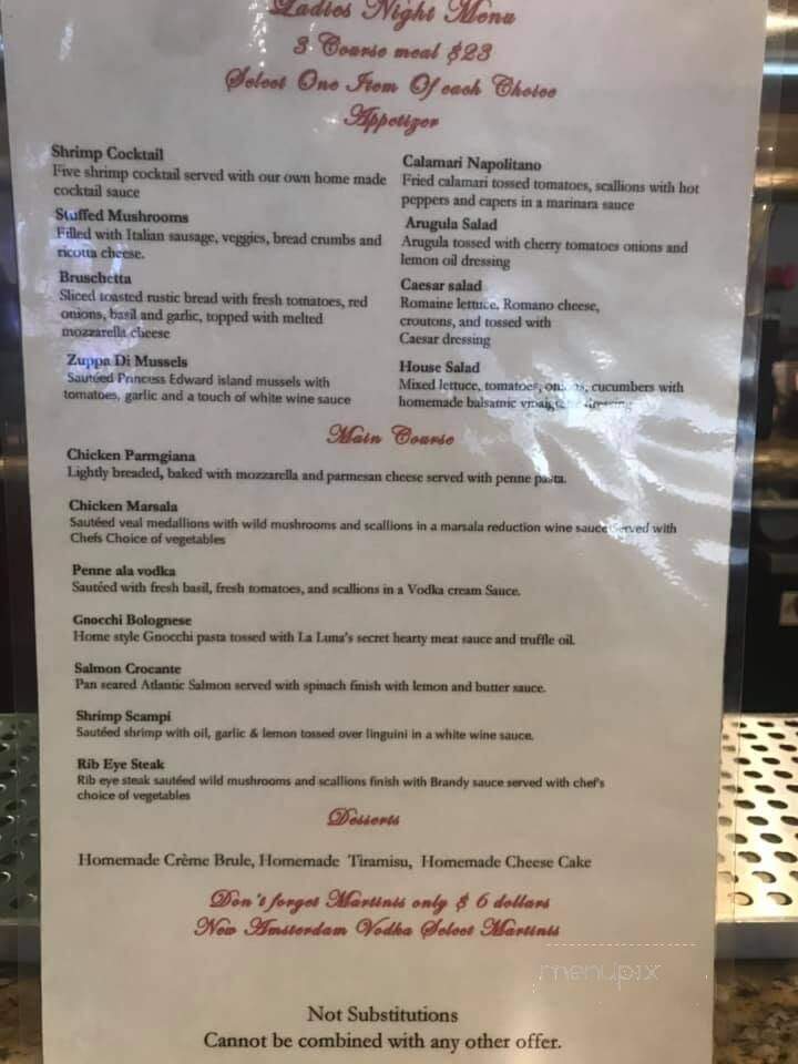 La Luna Ristorante - New London, CT menu_pic