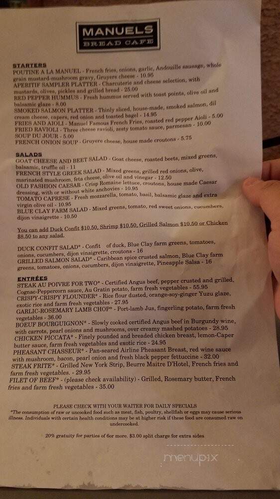 Manuel's Bread Cafe - North Augusta, SC menu_pic