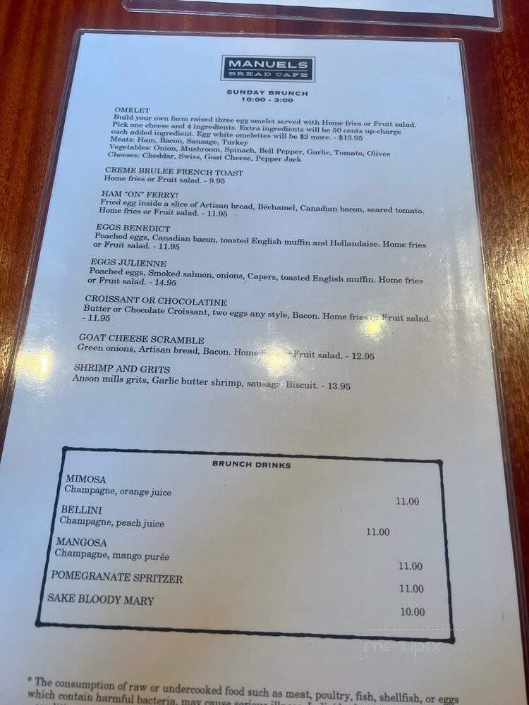 Manuel's Bread Cafe - North Augusta, SC menu_pic