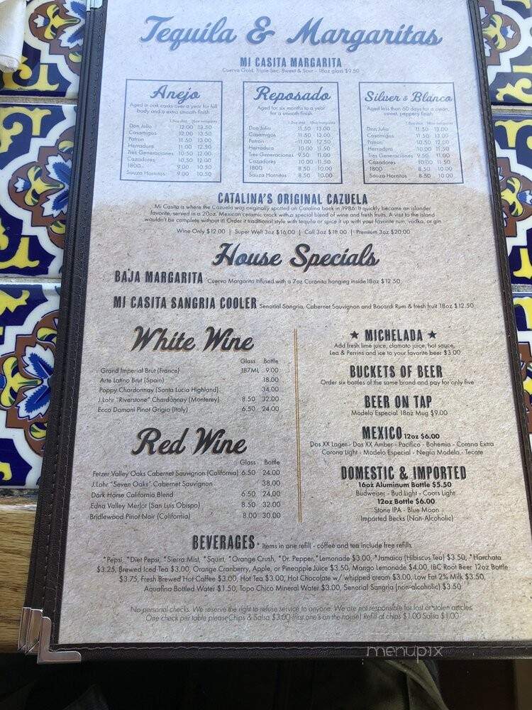 Mi Casita - Avalon, CA menu_pic