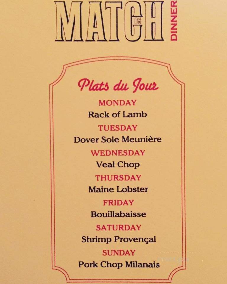 Match 65 (formerly Paris Match) - New York, NY menu_pic