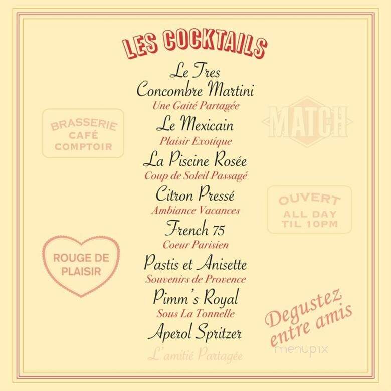 Match 65 (formerly Paris Match) - New York, NY menu_pic