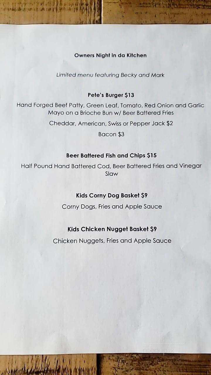 Pete's Grill & Pub - Carnation, WA menu_pic
