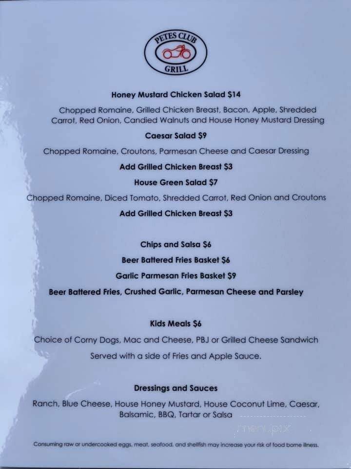 Pete's Grill & Pub - Carnation, WA menu_pic