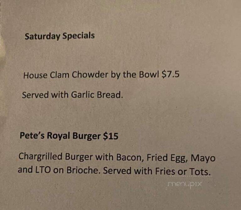 Pete's Grill & Pub - Carnation, WA menu_pic