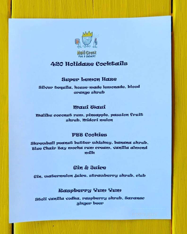 Nail Creek Pub & Brewery - Utica, NY menu_pic