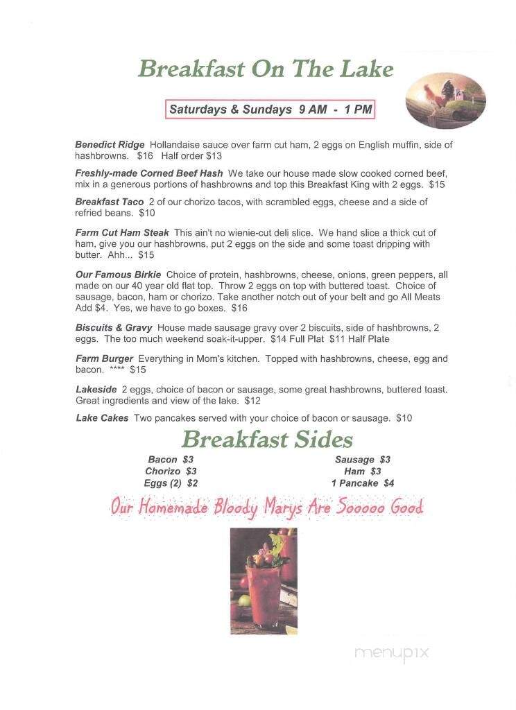 Oakridge Inn - Webb Lake, WI menu_pic