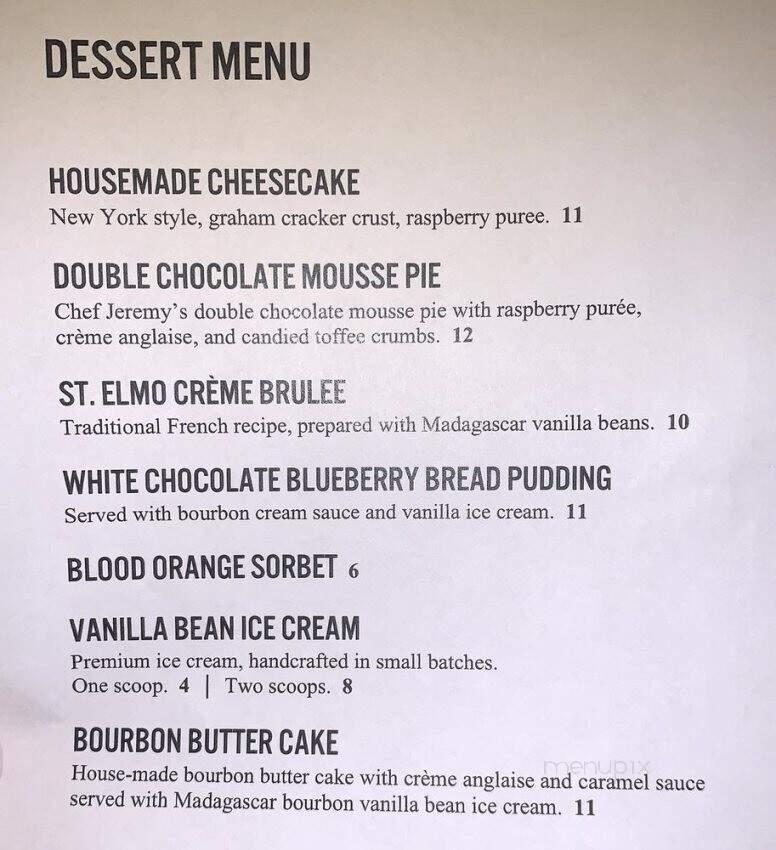 St Elmo Steak House - Indianapolis, IN menu_pic