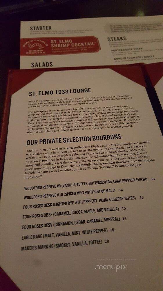 St Elmo Steak House - Indianapolis, IN menu_pic