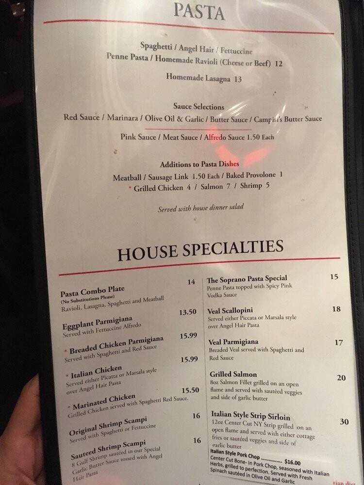 Campisi's Egyptian Restaurant - Dallas, TX menu_pic