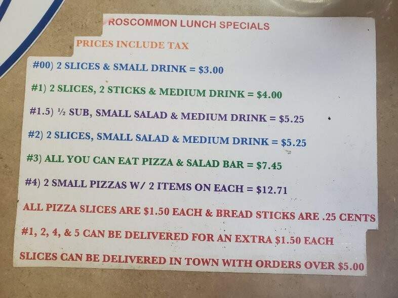 BC Pizza - Roscommon, MI menu_pic