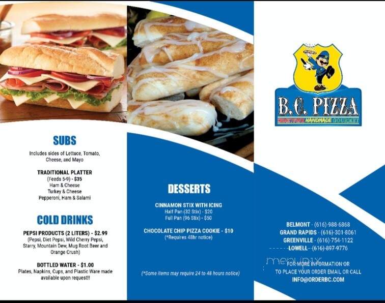 BC Pizza - Greenville, MI menu_pic