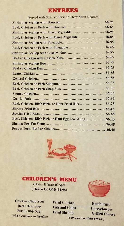 Hong Kong Restaurant - Battle Creek, MI menu_pic