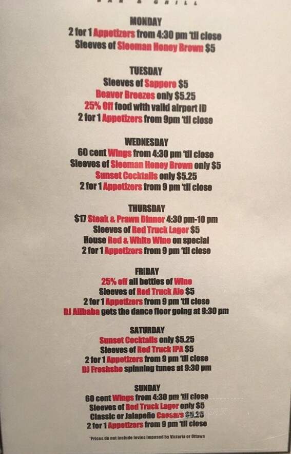 Baci Ristorante - Burnaby, BC menu_pic