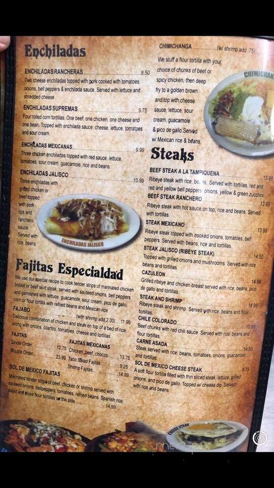 Sol De Mexico - Carlinville, IL menu_pic