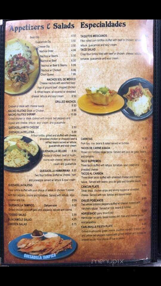 Sol De Mexico - Carlinville, IL menu_pic