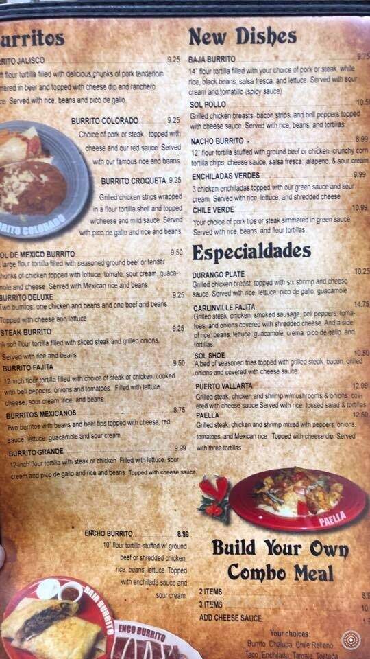 Sol De Mexico - Carlinville, IL menu_pic