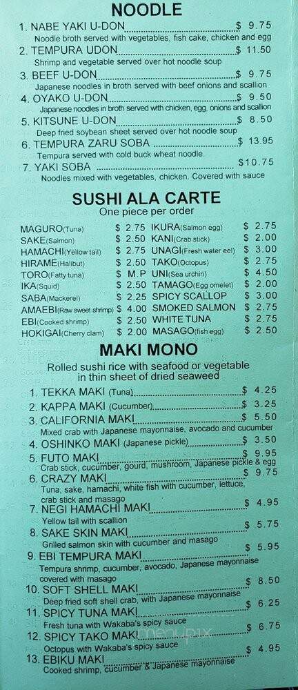Wakaba - Deerfield, IL menu_pic