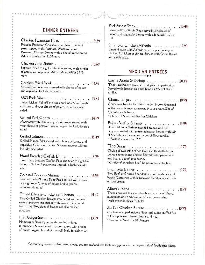 Central Station Club & Grill - Dodge City, KS menu_pic