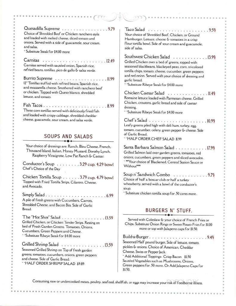 Central Station Club & Grill - Dodge City, KS menu_pic