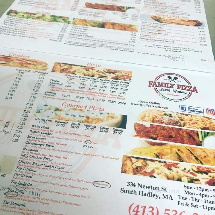 Family Pizza & Grinders - South Hadley, MA menu_pic