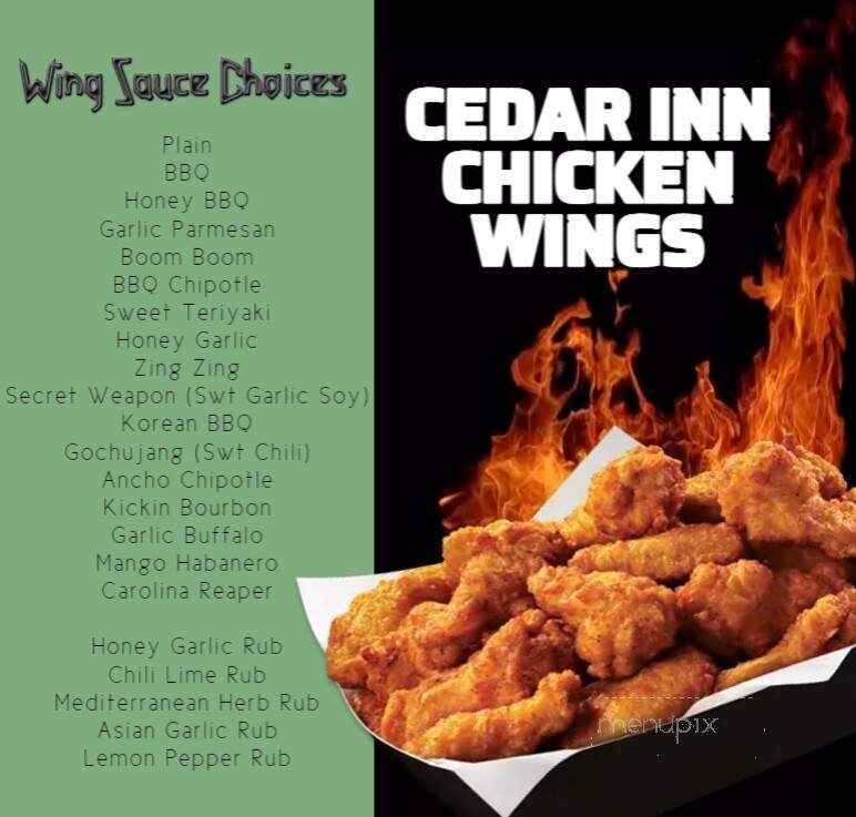 Cedar Inn Steakhouse & Motel - Cavalier, ND menu_pic