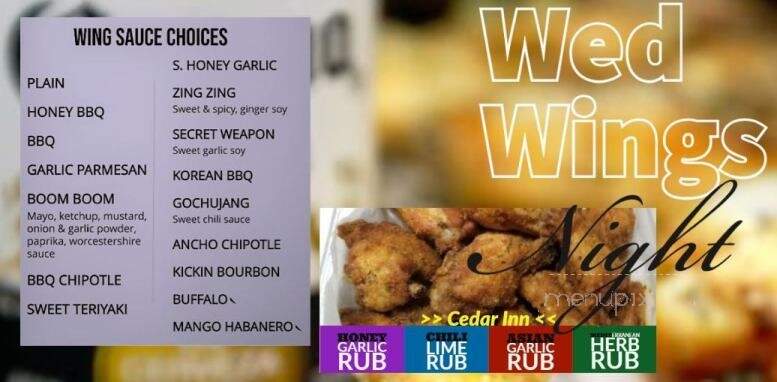 Cedar Inn Steakhouse & Motel - Cavalier, ND menu_pic